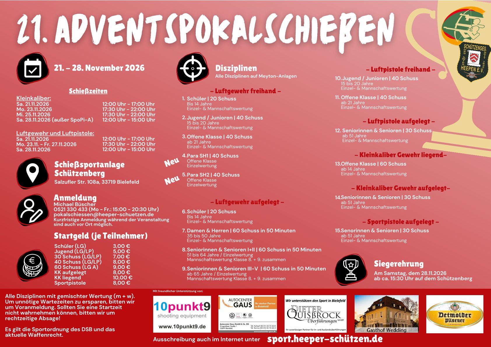 21. Advents-Pokalschießen der Sges Heepen